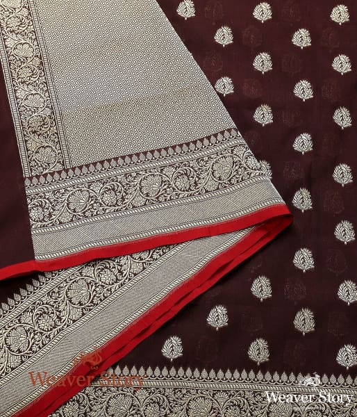 Handwoven_Coke_Brown_Banarasi_Dupatta_with_Bootis_WeaverStory_04