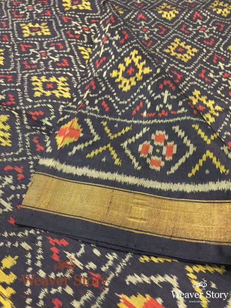 Handwoven_Rajkot_Patola_Silk_Dupatta_in_Black_WeaverStory_04