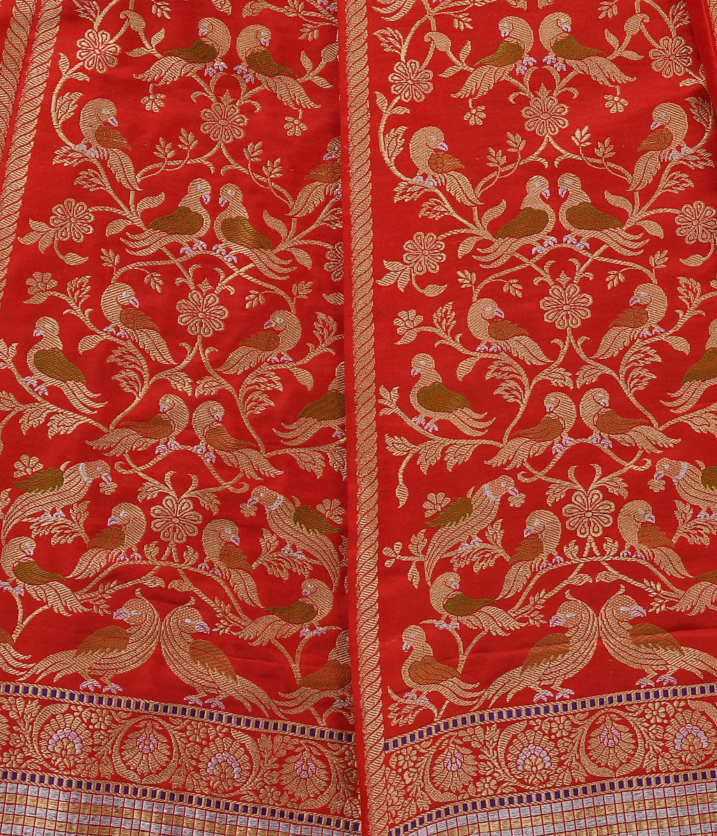 Red_Handloom_Kadhwa_Banarasi_Lehenga_with_Meenakari_WeaverStory_04