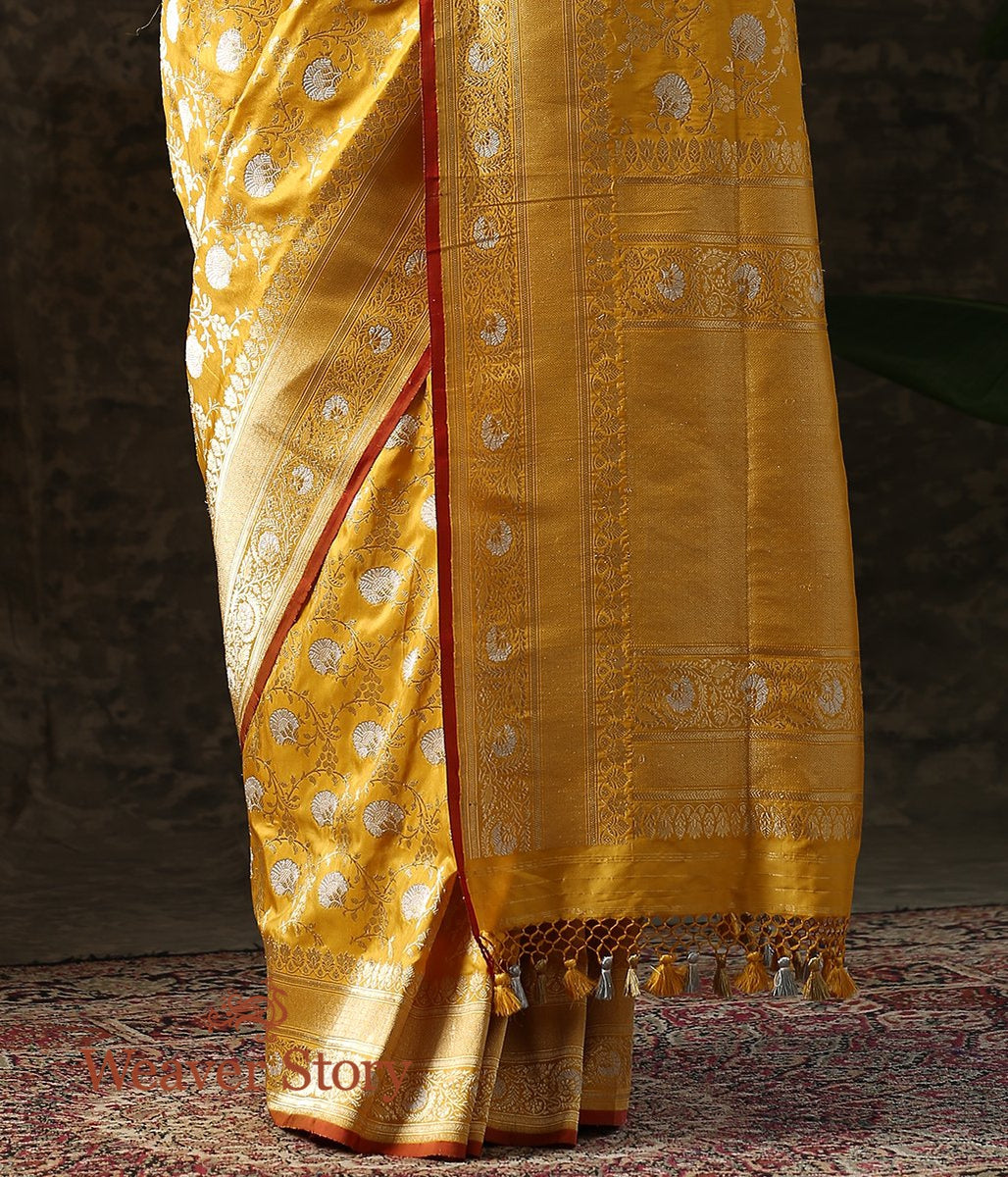 Handwoven_Turmeric_Yellow_Kadhwa_Sona_Rupa_Jangla_Saree_WeaverStory_04