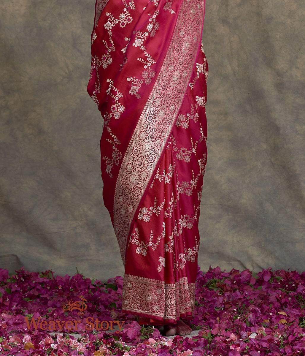 Handwoven_Hot_Pink_Kadhwa_Meenakari_Jangla_Saree_WeaverStory_04