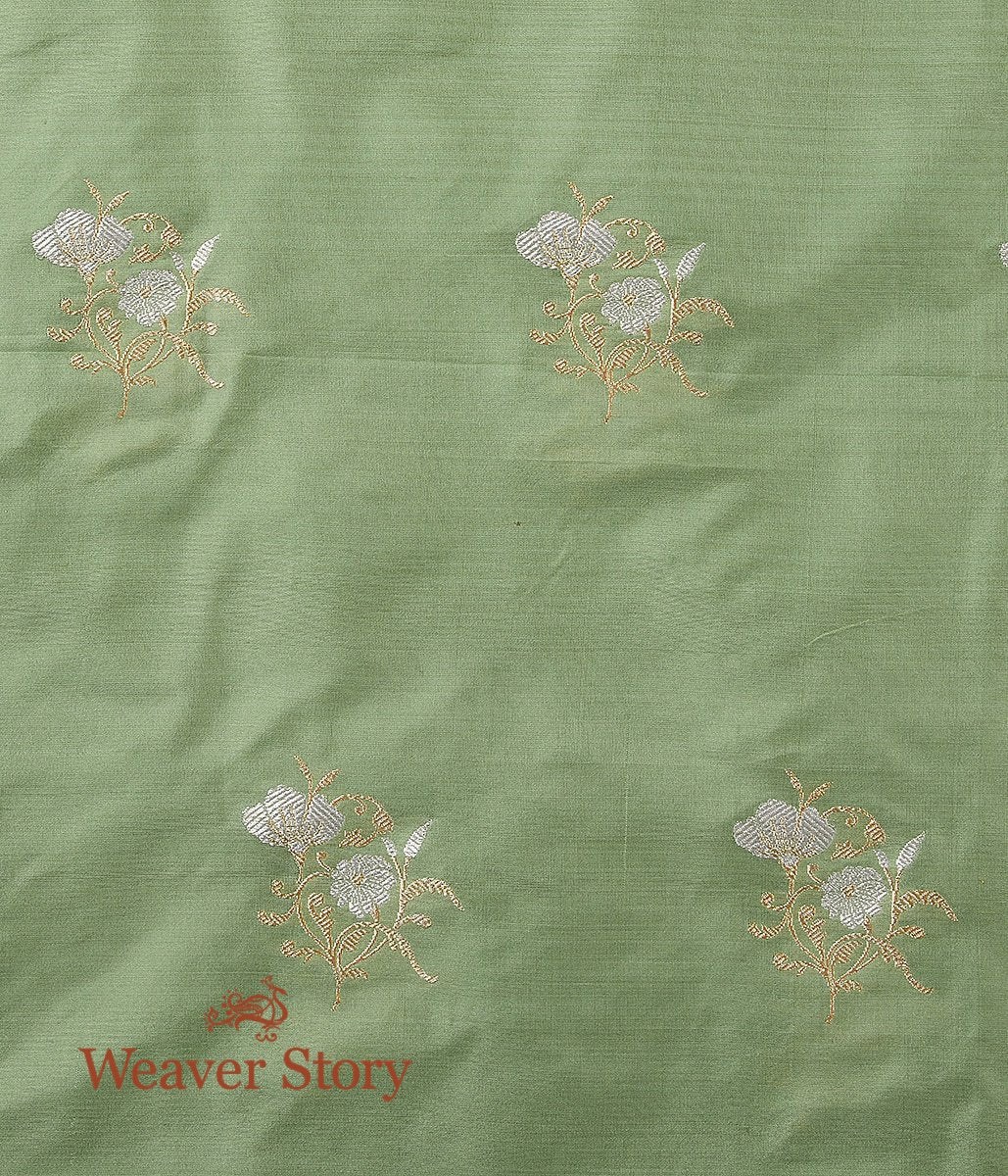 Handloom_Pista_Green_Sona_Rupa_Boota_Fabric_WeaverStory_04
