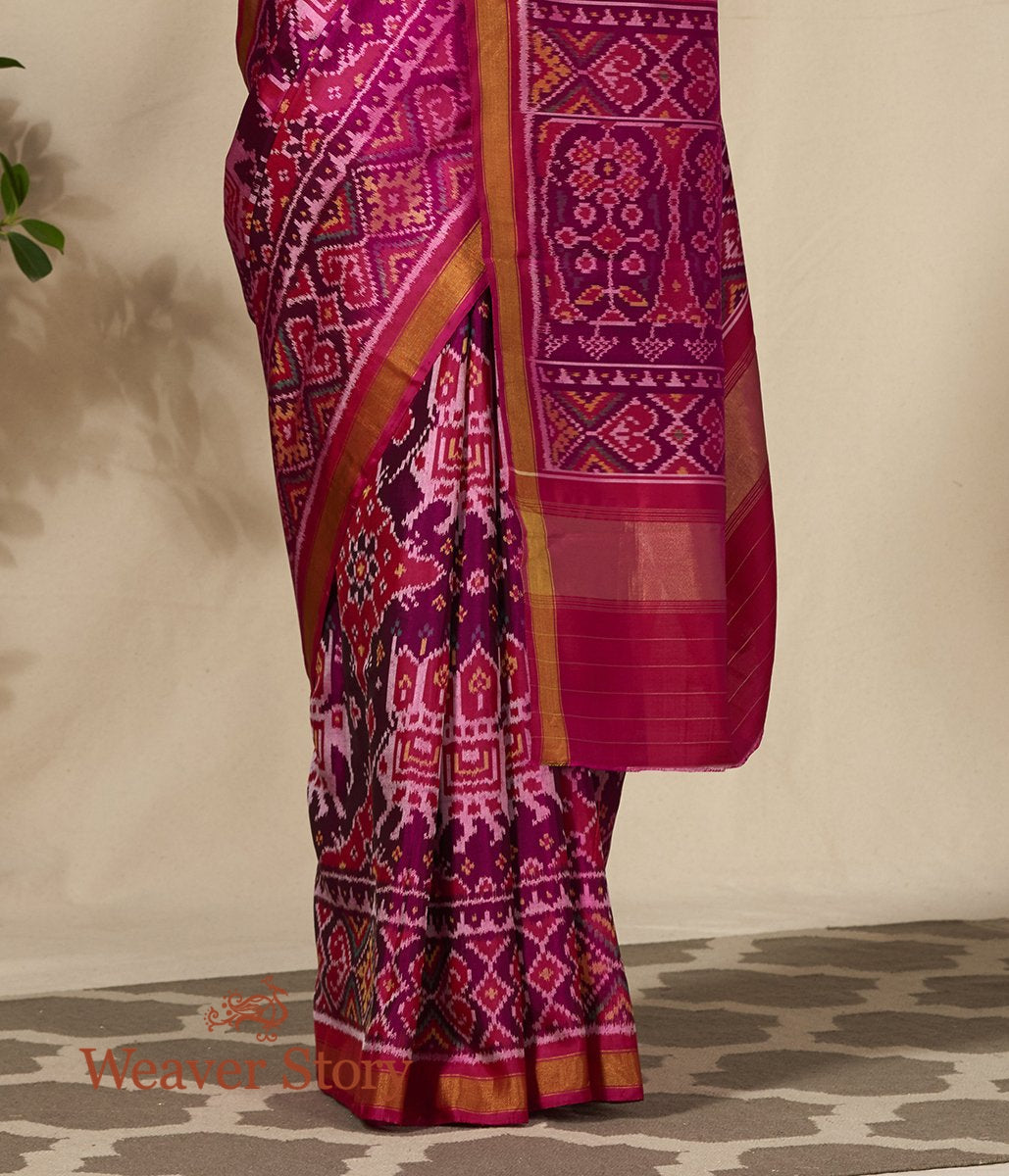 Handwoven_Purple_and_Pink_Dual_Tone_Gujarat_Patola_Saree_WeaverStory_04