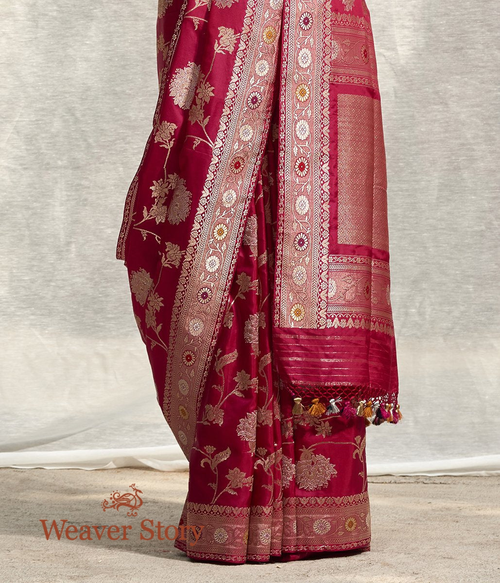 Handwoven_Pink_Sona_Rupa_Kadhwa_Jangla_Saree_with_Tissue_Weft_Border_and_Meenakari_WeaverStory_04
