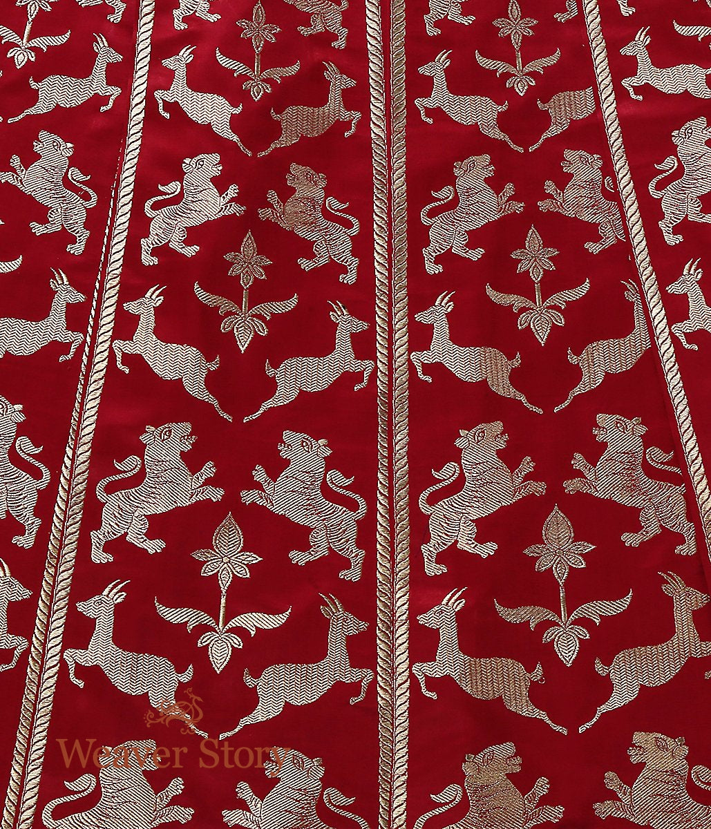 Handloom_Banarasi_Shikargah_Lehenga_in_Maroon_WeaverStory_04