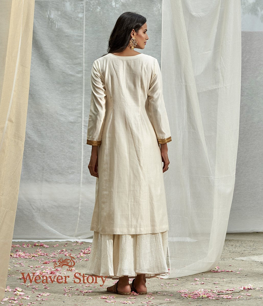 Handwoven_Off_White_Chanderi_Skirt_Set_with_Mirror_Work_Dupatta_WeaverStory_04
