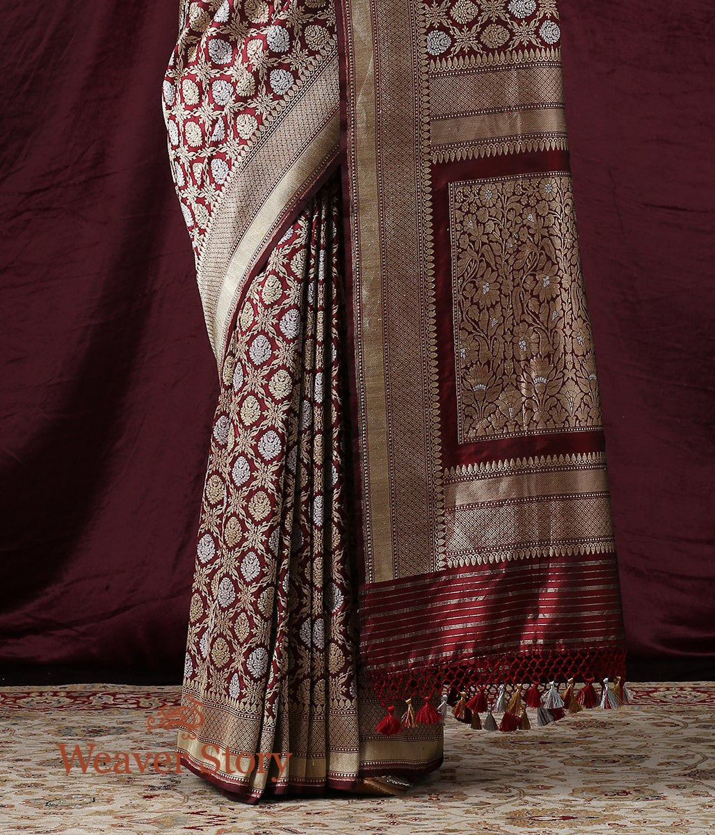 Handloom_Maroon_Kadhwa_Jangla_Saree_WeaverStory_03