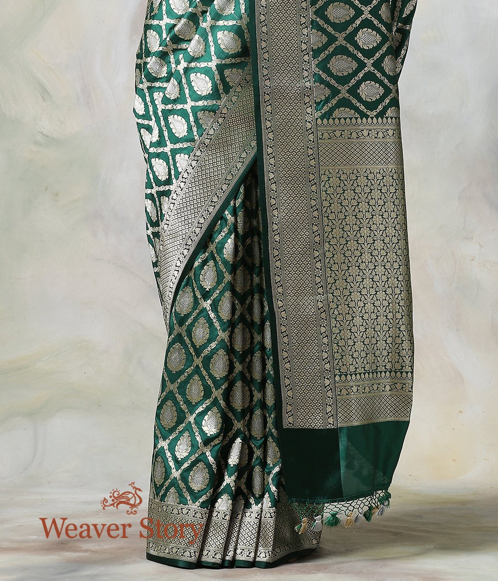 Handwoven_Green_Cutwork_Jangla_Saree_with_Brocade_Blouse_WeaverStory_04