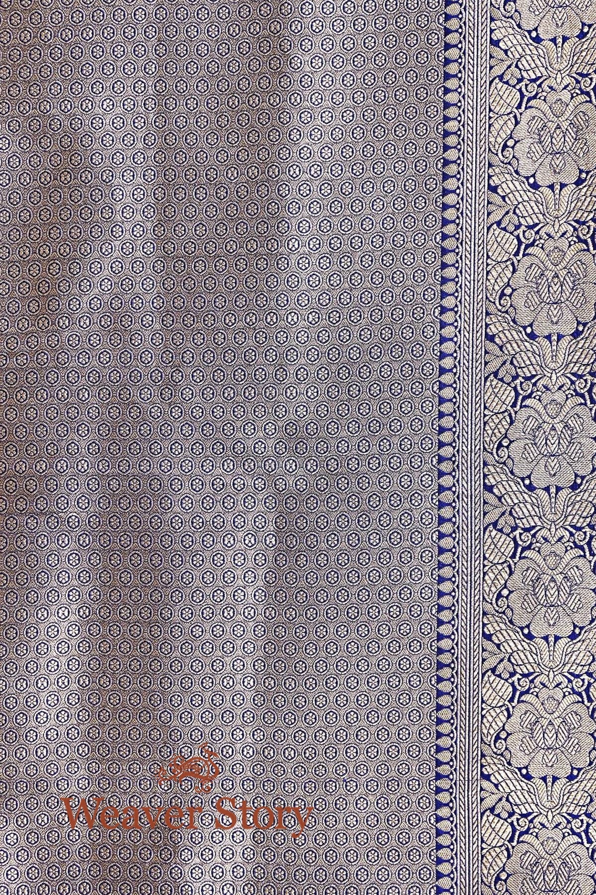 Blue_Handloom_Banarasi_Katan_Silk_Saree_with_Red_Meenakari_WeaverStory_04