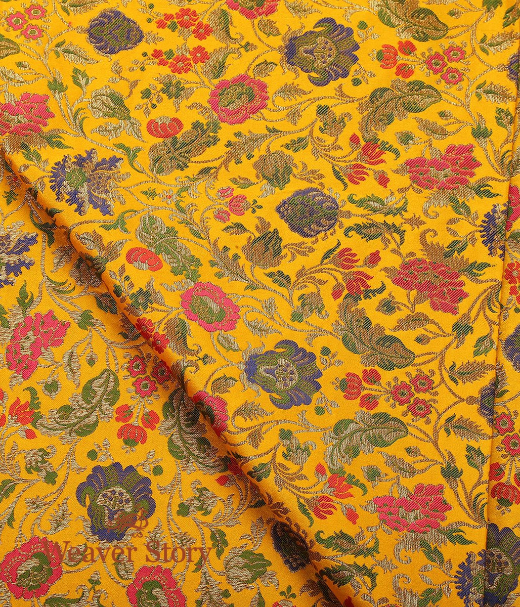 Handloom_Mustard_Meenakari_Kimkhab_Fabric_WeaverStory_04