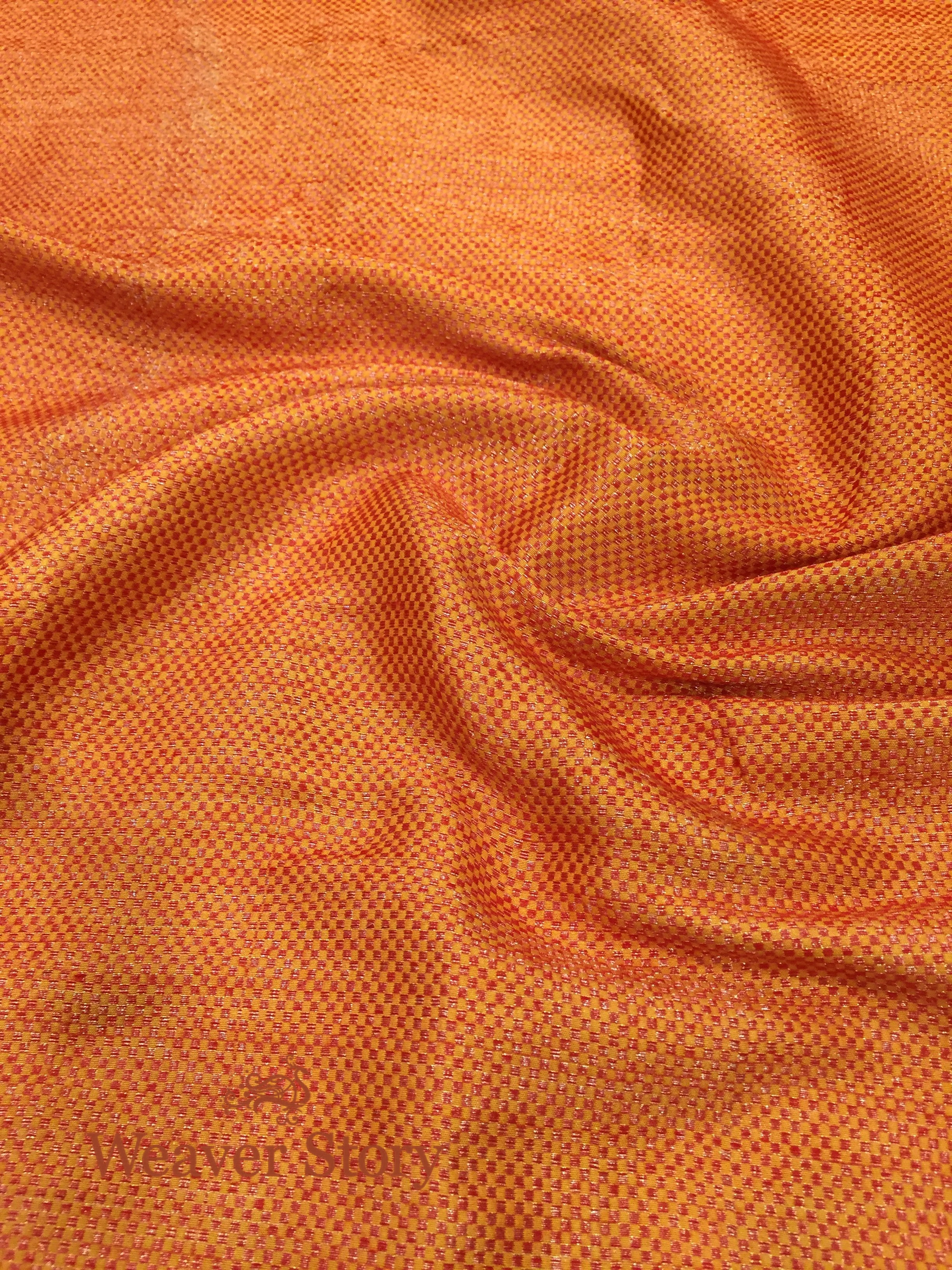 Handloom_Mustard_and_Red_copper_zari_banarasi_Lehenga_with_Meenakari_WeaverStory_05