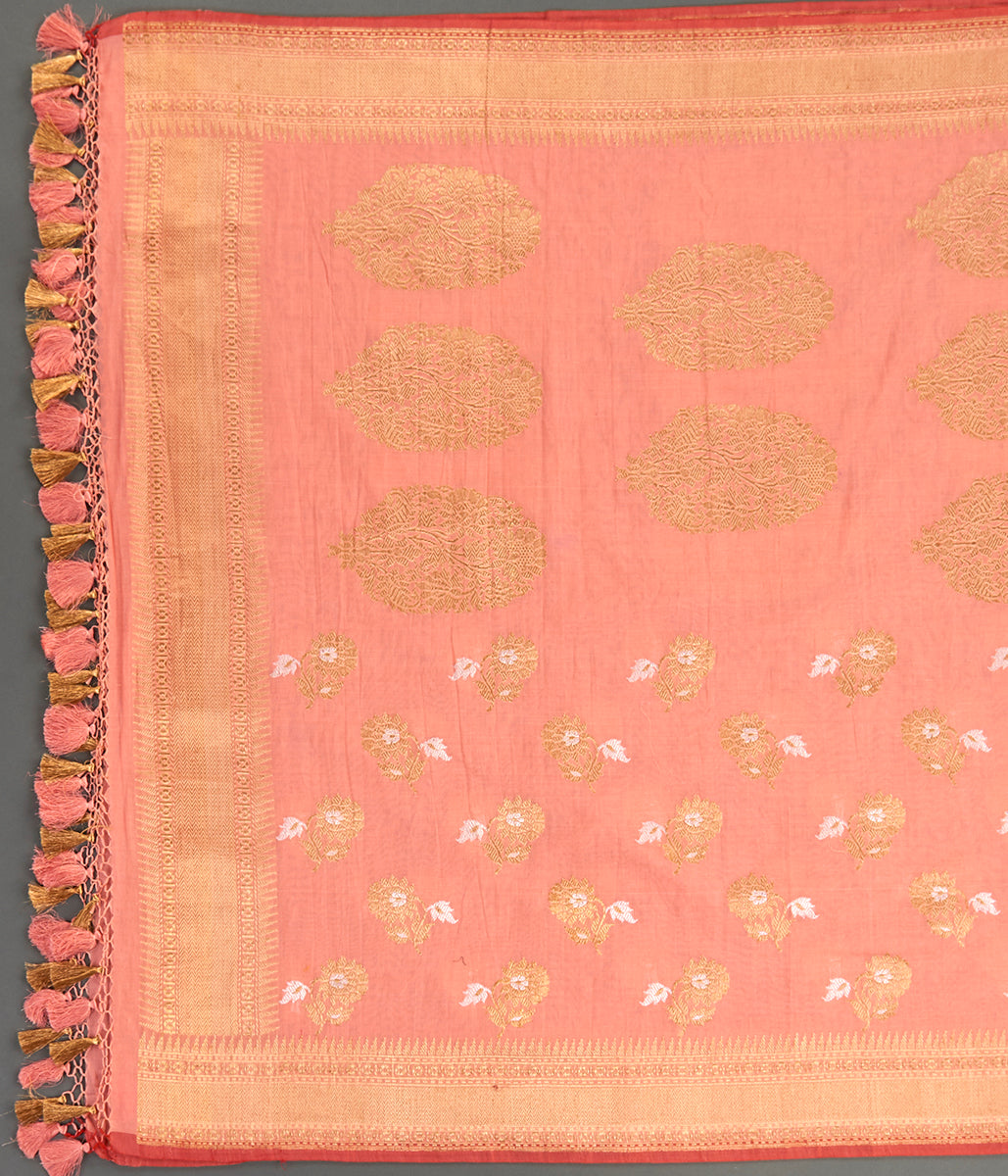 Suit_Set_-_Handwoven_Offwhite_Linen_Kurta_with_Peach_Dupatta_WeaverStory_04