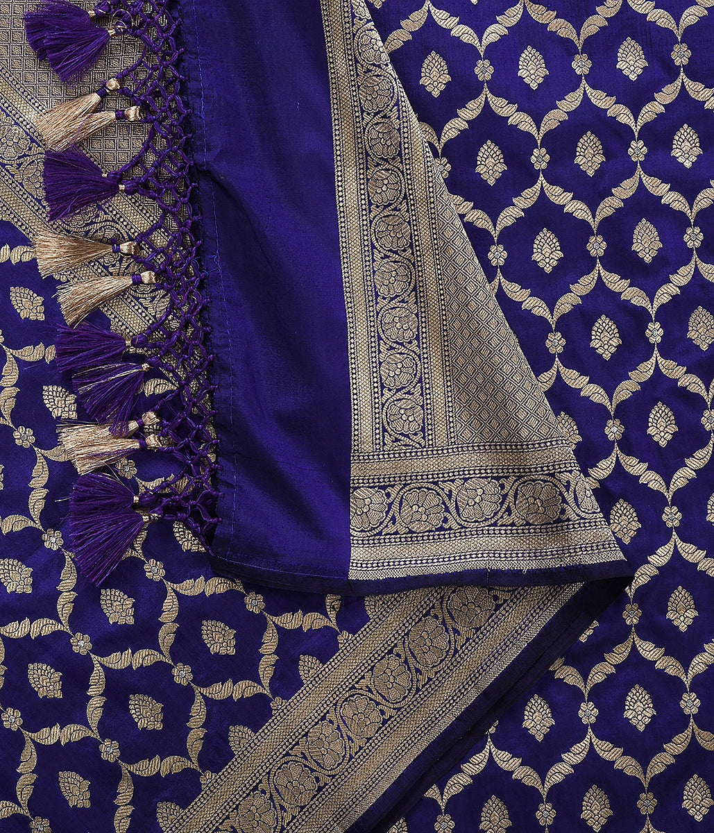 Handloom_Blue_Katan_Silk_Jangla_Dupatta_with_Meenakari_Jaal_WeaverStory_04
