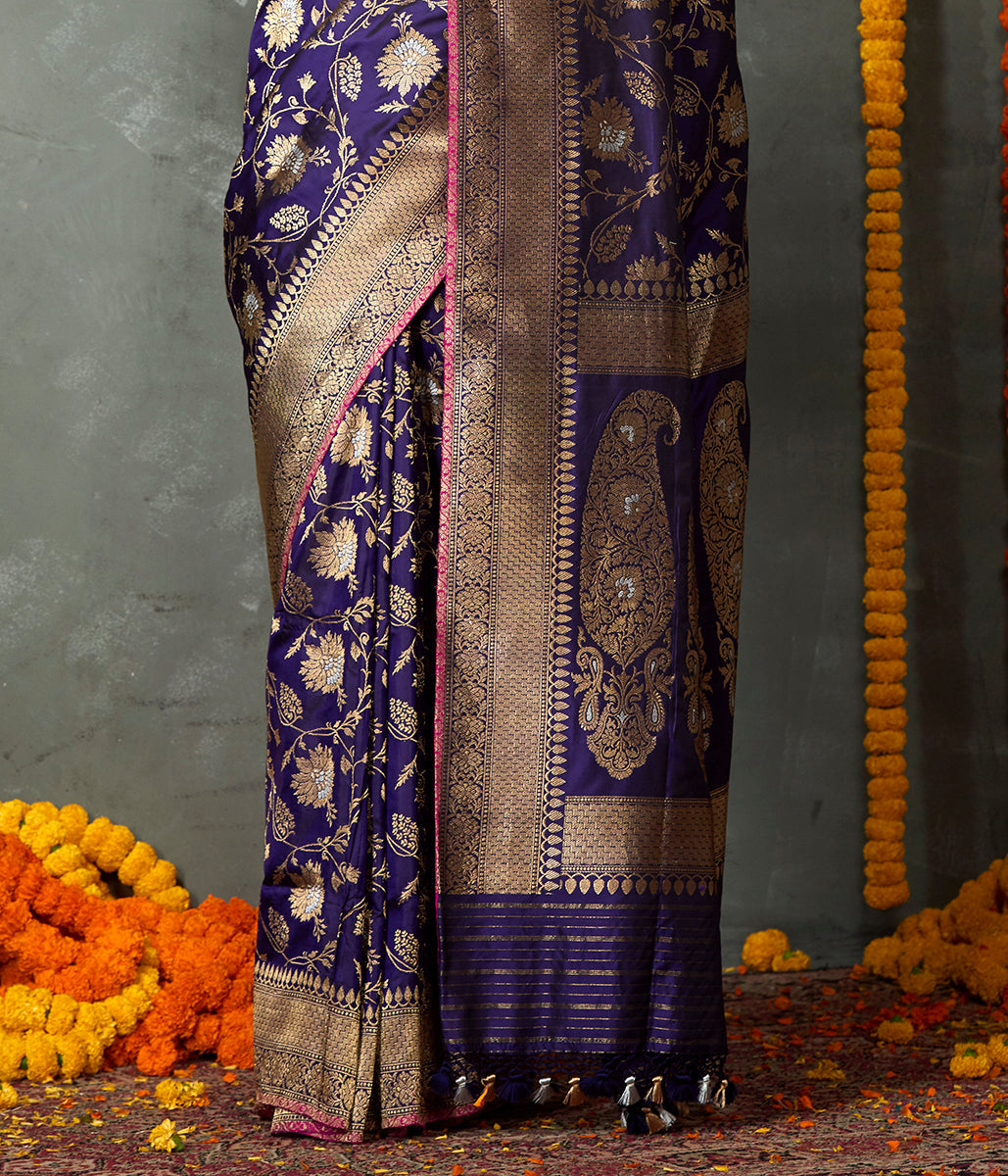 Handwoven_Purple_Kadhwa_Jangla_Saree_WeaverStory_04