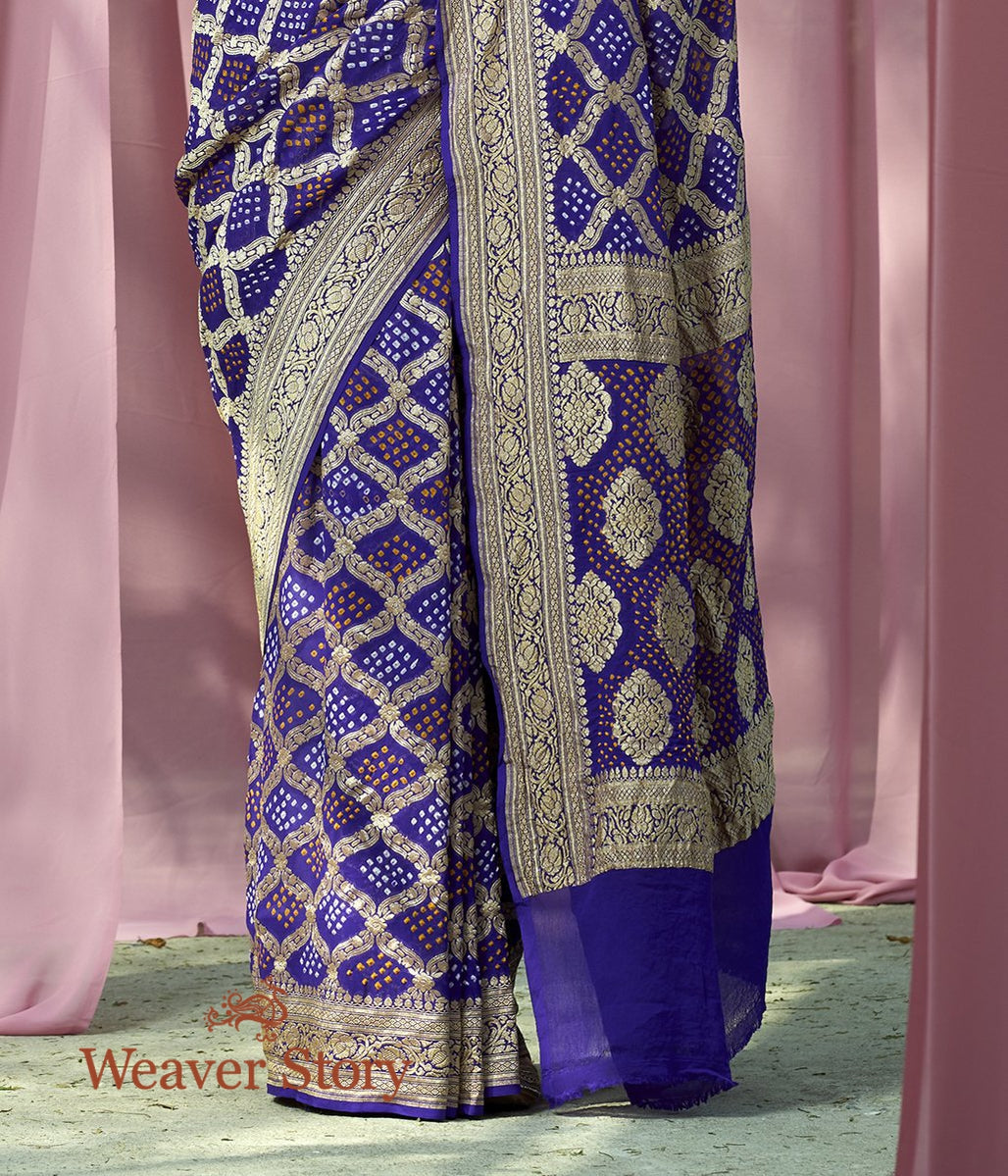 Handwoven_Purple_Banarasi_Bandhej_Saree_WeaverStory_04