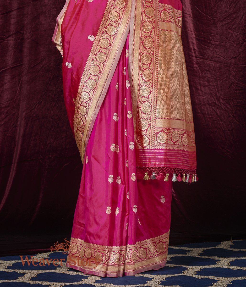 Handwoven_Pink_Katan_Silk_Saree_with_Kadhwa_Booti_WeaverStory_04