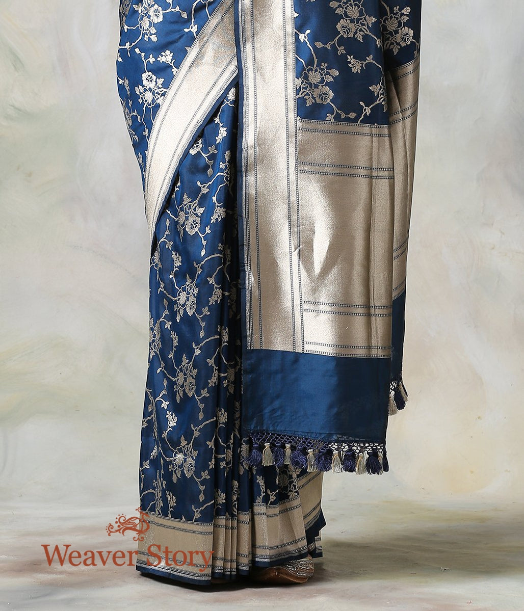 Handwoven_Blue_Katan_Silk_Saree_with_Cutwork_Jaal_WeaverStory_04