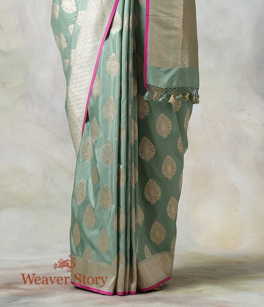 Handwoven_Sage_Green_Cutwork_Banarasi_Saree_WeaverStory_04