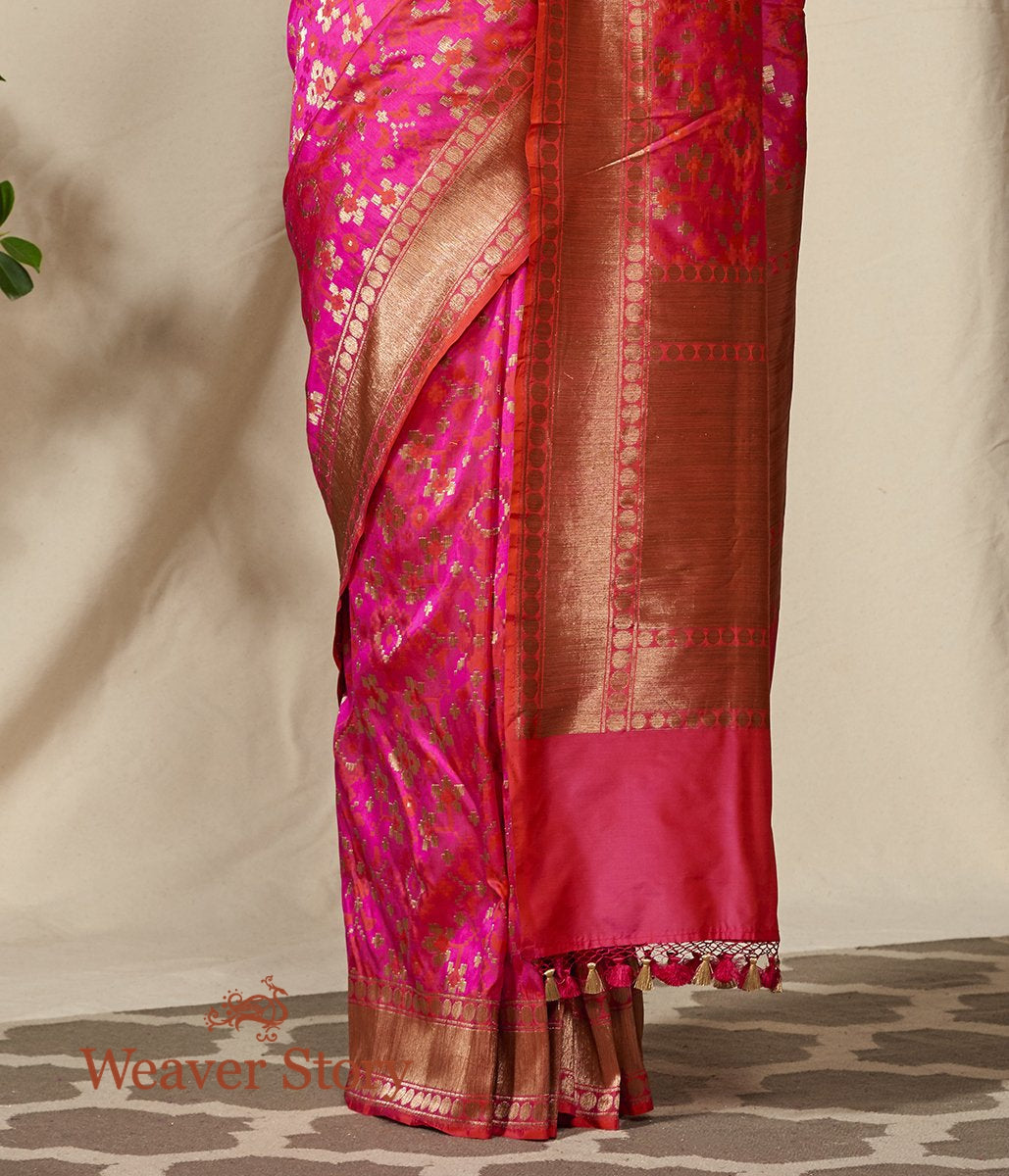 Handwoven_Pink_and_Orange_Dual_Tone_Antique_Zari_Banarasi_Patola_Saree_WeaverStory_04