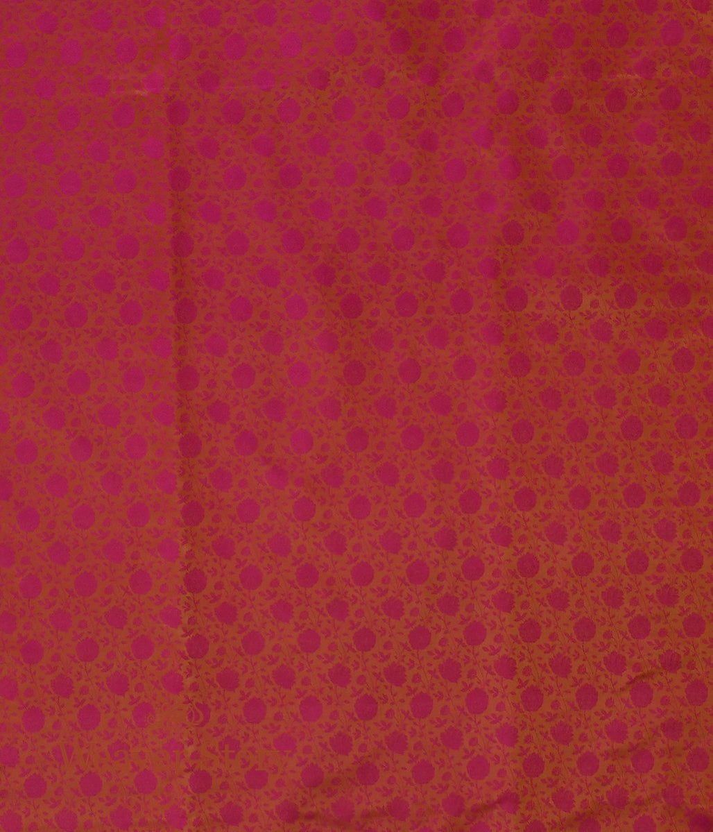 Handloom_Mustrad_and_Pink_Floral_Tanchoi_Fabric_WeaverStory_04