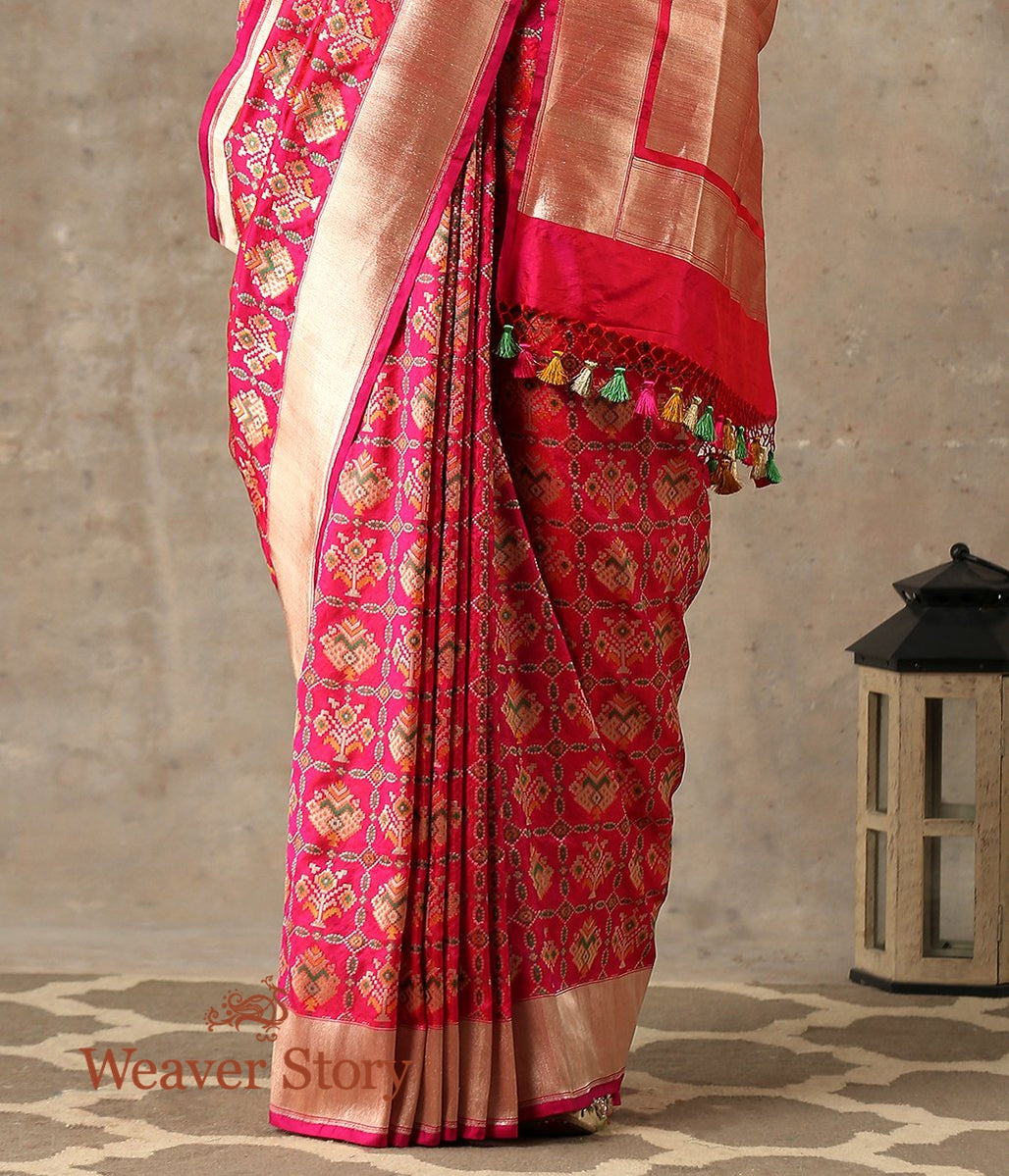 Handwoven_Pink_Meenakari_Patola_Saree_WeaverStory_04