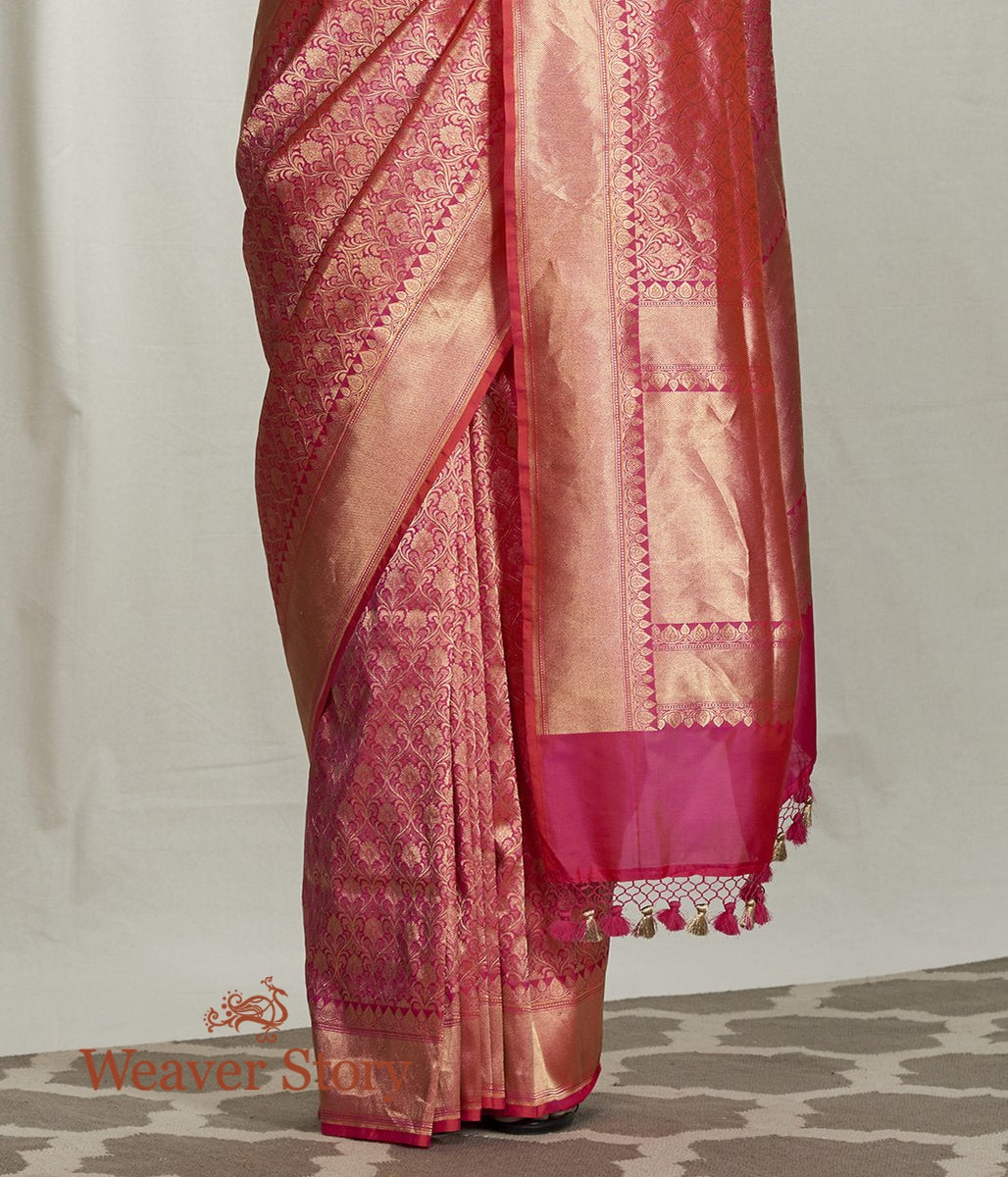 Handwoven_Pink_Banarasi_Brocade_Jaal_Saree_WeaverStory_04
