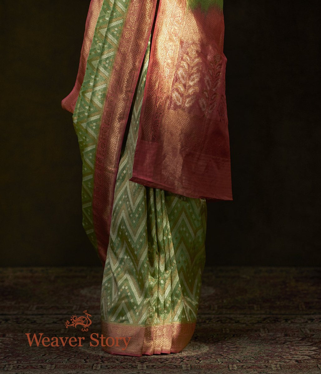 Handwoven_Light_Green_Silk_Tissue_Saree_with_Chevrons_WeaverStory_04