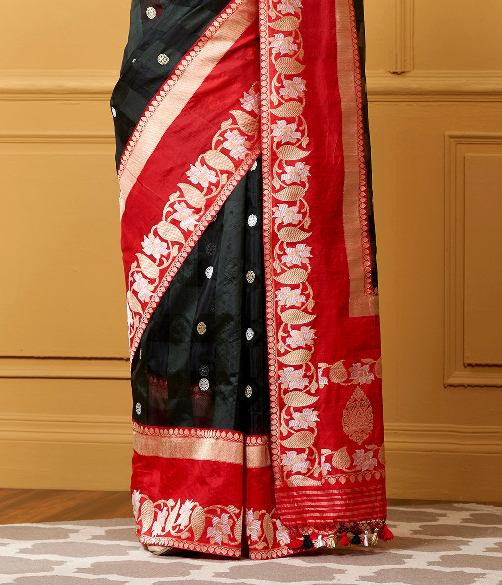 Handloom_Black_Self_Checks_with_Red_Border_WeaverStory_04