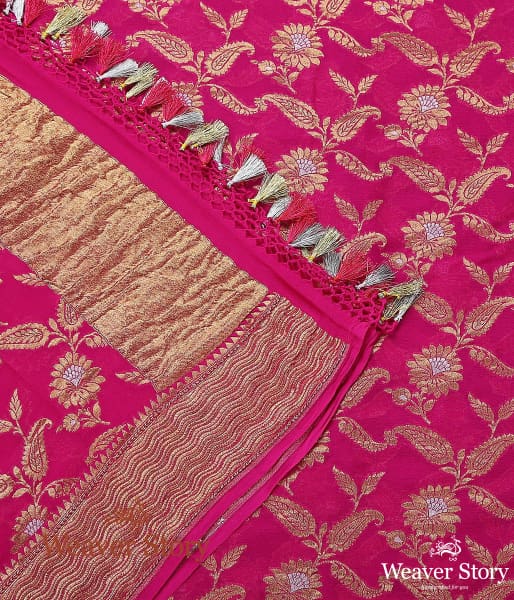 Handwoven_Banarasi_Georgette_Cutwork_Dupatta_in_Pink_WeaverStory_04
