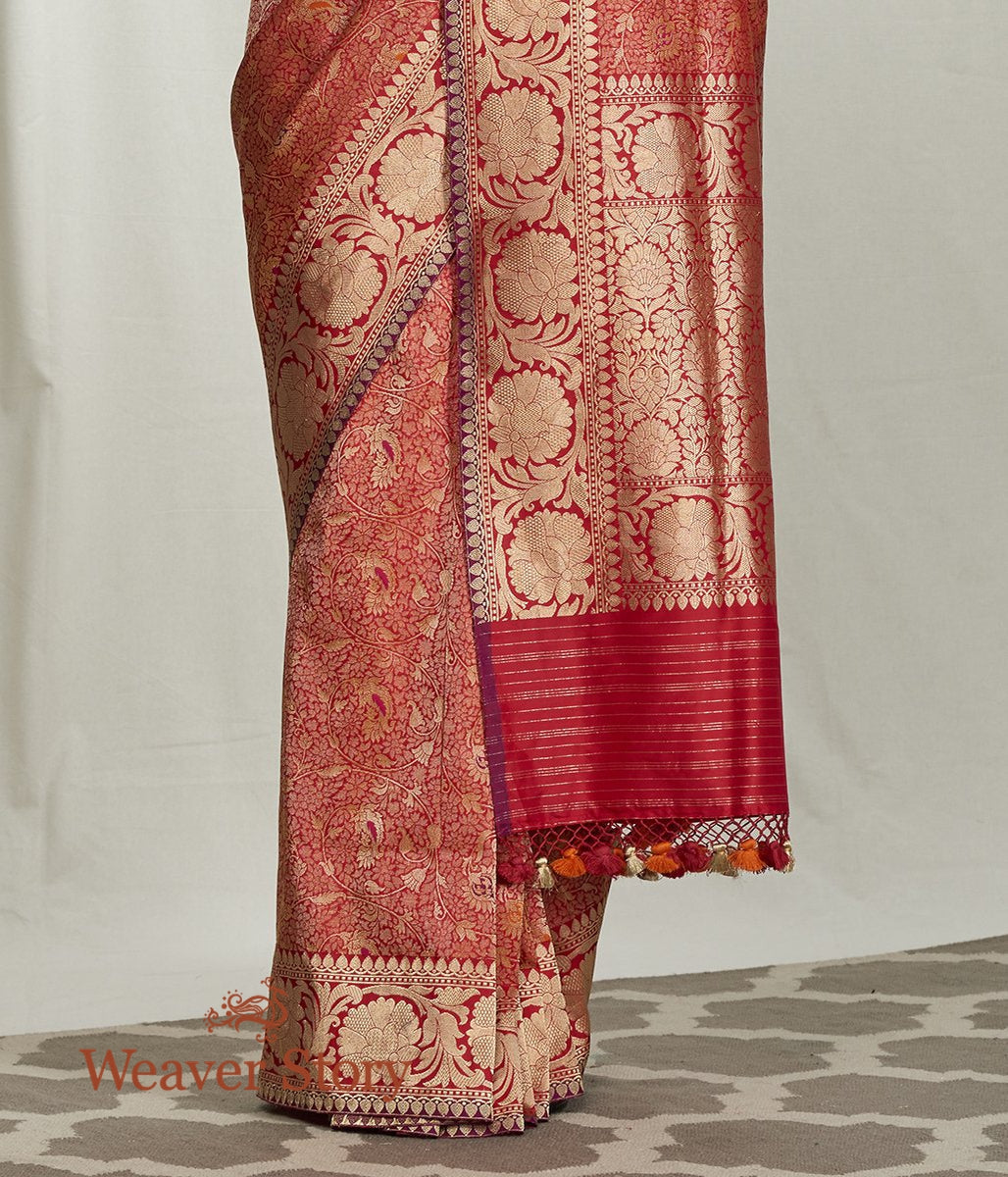 Handloom_Red_Kimkhab_Saree_with_Meenakari_WeaverStory_04