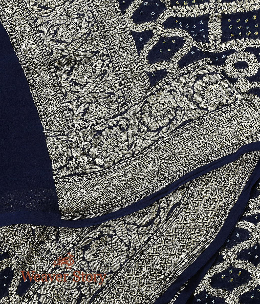 Handloom_Banarasi_Bandhani_Georgette_Dupatta_in_Blue_WeaverStory_04