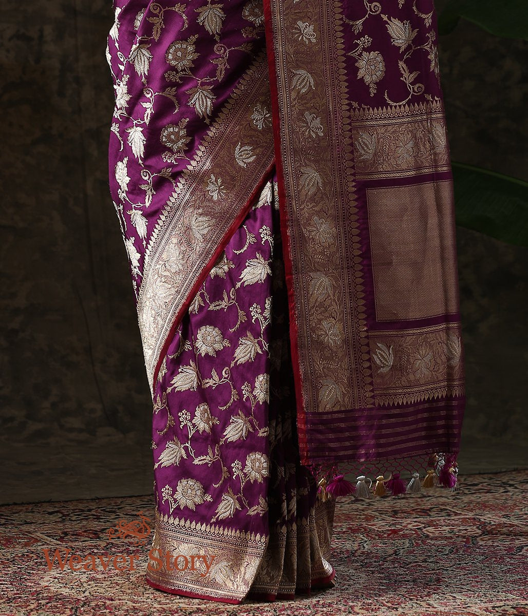 Handwoven_Purple_Banarasi_Saree_with_Sona_Rupa_Zari_Jaal_WeaverStory_04