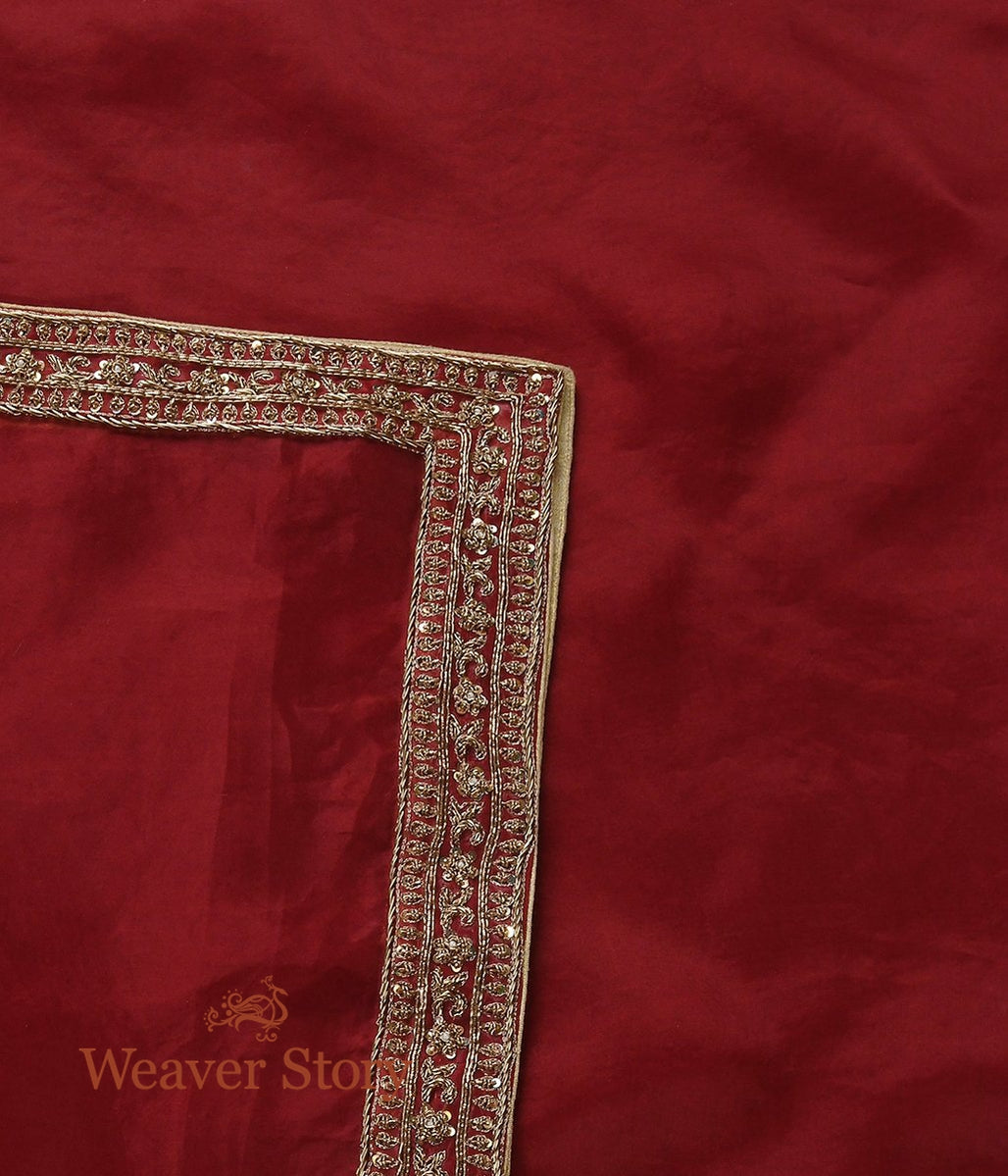 Maroon_Zardozi_Dupatta_with_Highway_Border_WeaverStory_04
