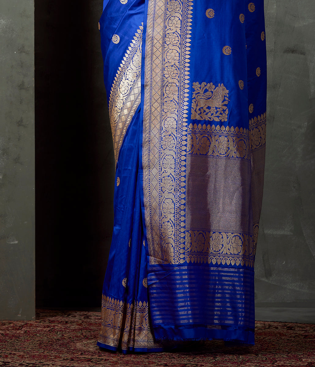 Handwoven_Royal_Blue_Chand_Boota_Saree_WeaverStory_04