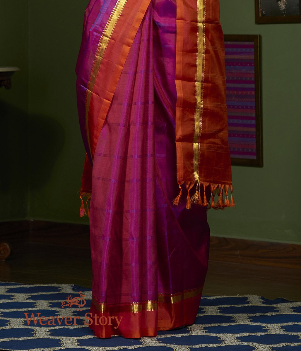 Handwoven_Purple_Kanjvaram_Silk_Saree_with_Red_Border_WeaverStory_04