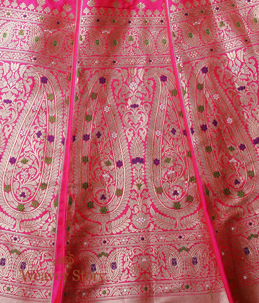 Handloom_Pink_Kadhwa_Banarasi_Lehenga_with_Meenakari_WeaverStory_04