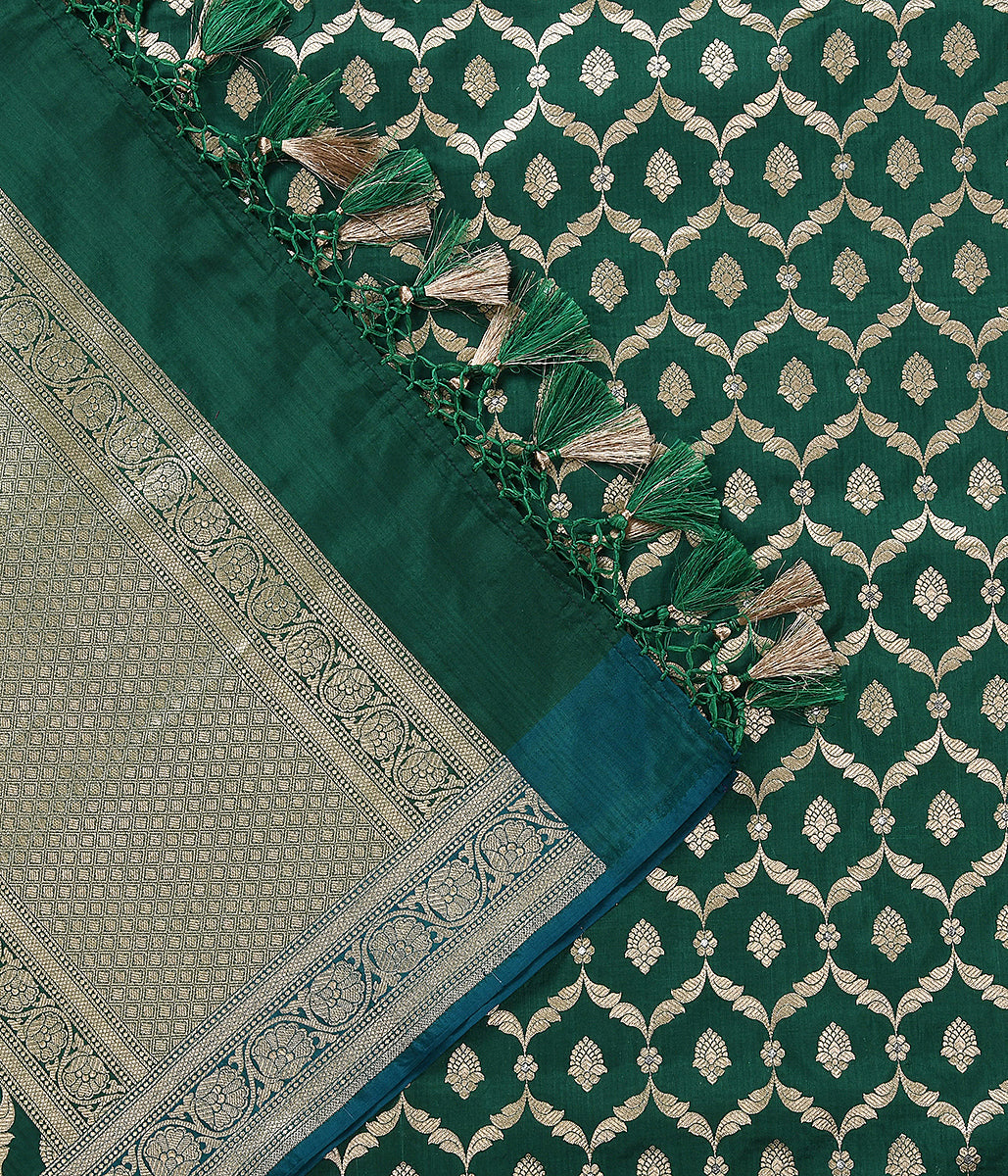 Handloom_Green_Katan_Silk_Jangla_Dupatta_with_Meenakari_Jaal_WeaverStory_04