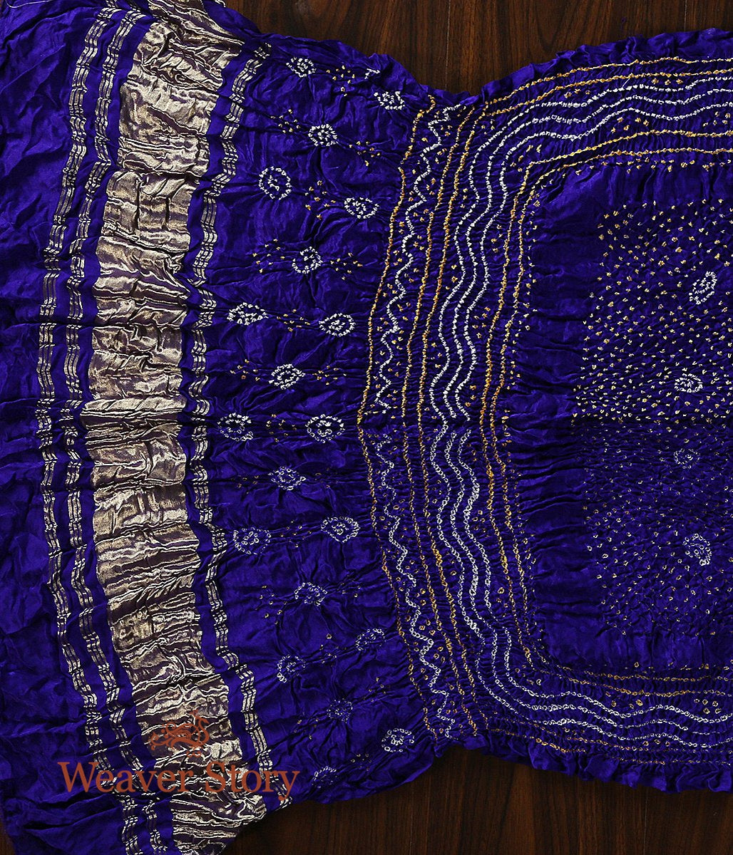 Handloom_Blue_Gajji_Silk_Dupatta_with_Bandhej_WeaverStory_04