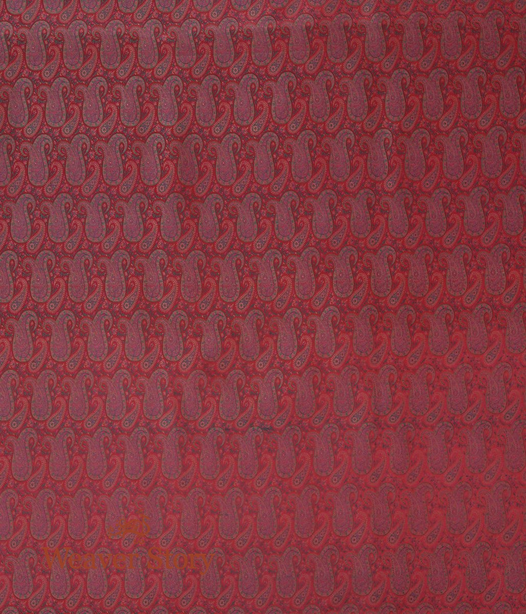 Handloom_Pink_Jamawar_Fabric_with_Paisleys_WeaverStory_04