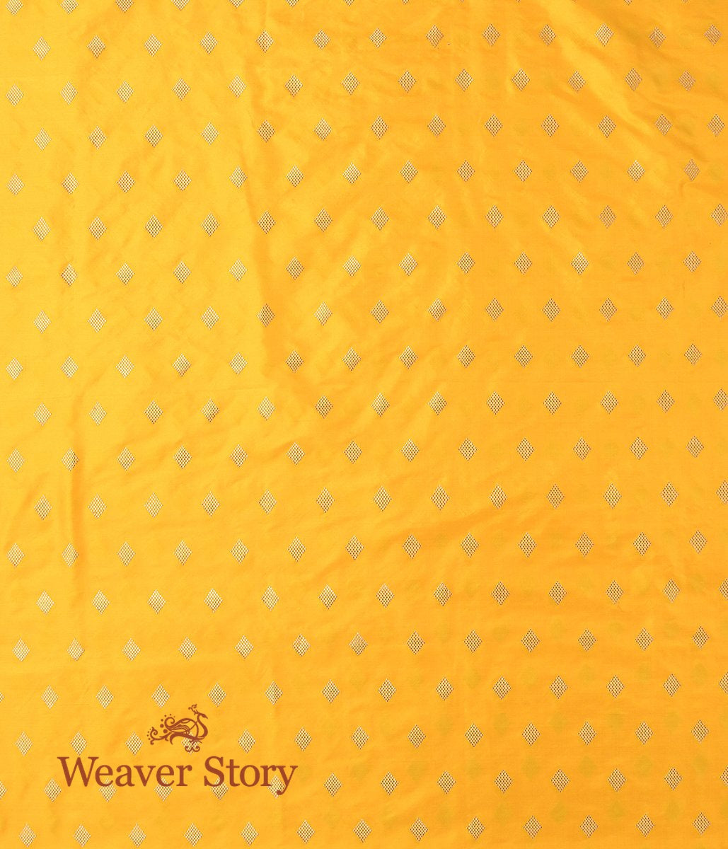 Handloom_Yellow_Katan_Silk_Fabric_with_Kadhwa_Booti_WeaverStory_04