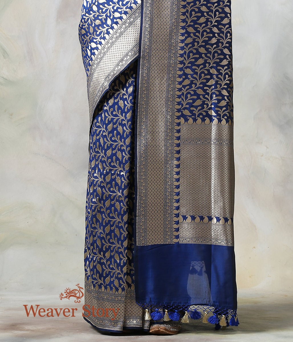 Handwoven_Blue_Katan_Silk_Saree_with_Cutwork_Jaal_WeaverStory_04