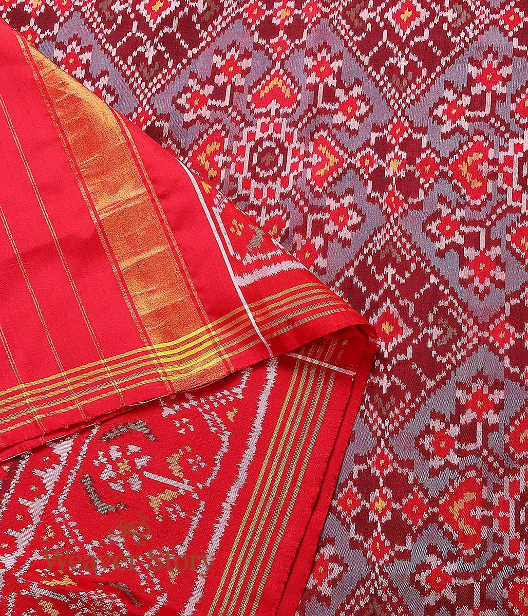 Handloom_Red_&_Green_Dual_Tone_Patola_Dupatta_WeaverStory_04