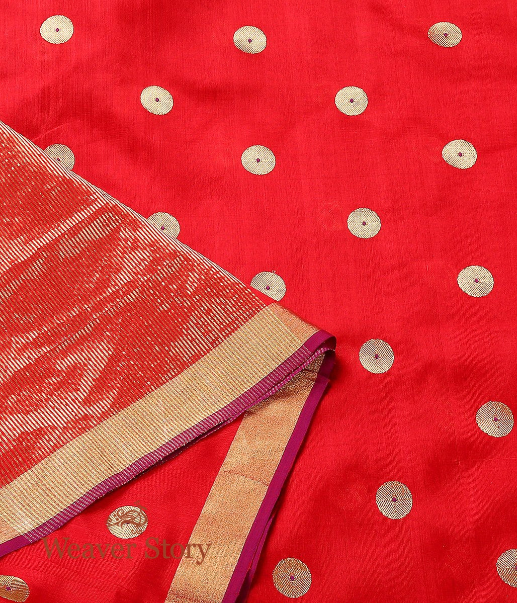 Handloom_Red_Chanderi_Silk_Dupatta_,with_Asharfi_Boota_WeaverStory_04