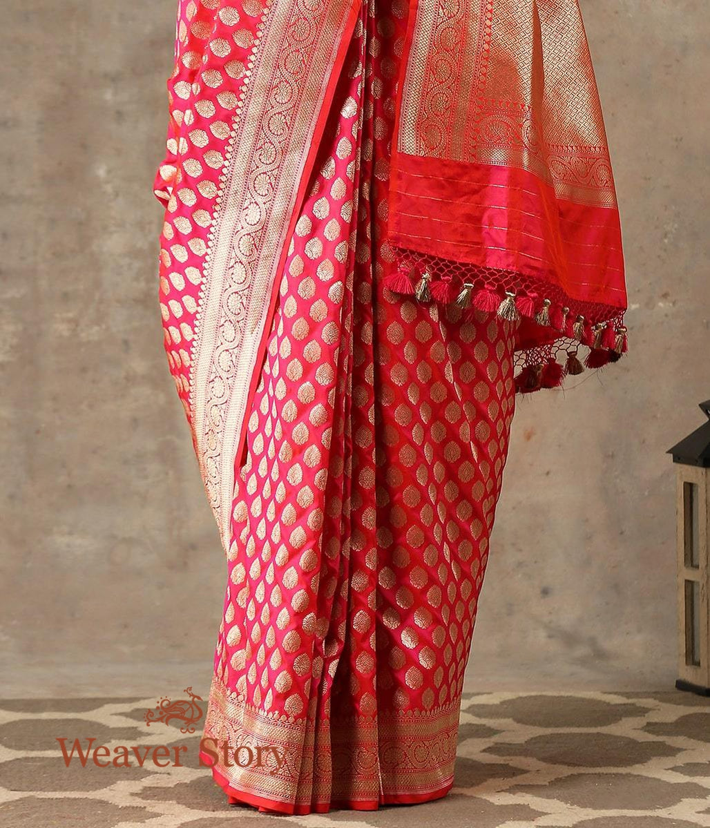 Handwoven_Pink_Cutwork_Booti_Banarasi_Saree_WeaverStory_04