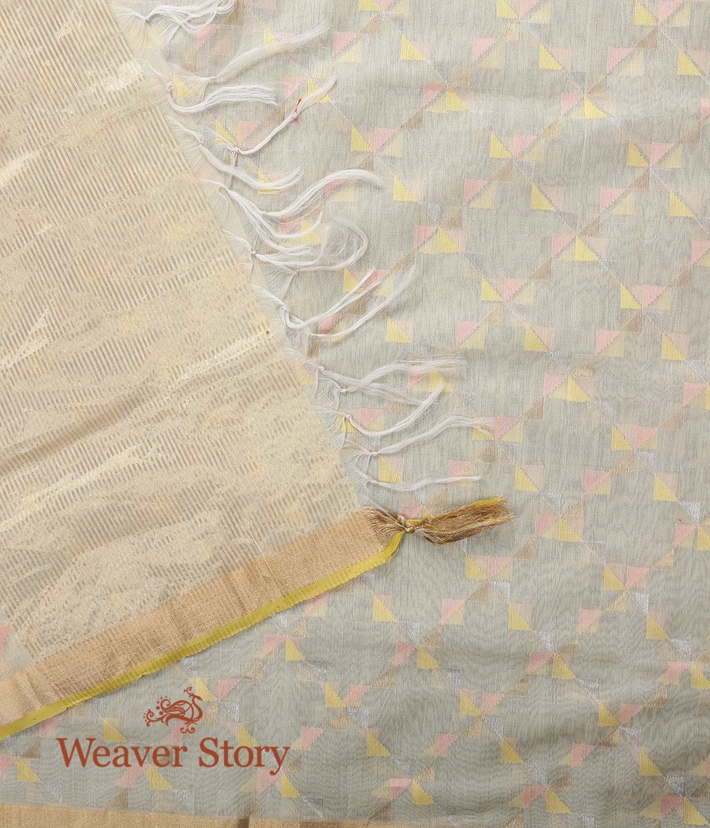 Handloom_Beige_Cotton_Silk_Chanderi_Dupatta_with_Gold_and_Silver_Zari_WeaverStory_04