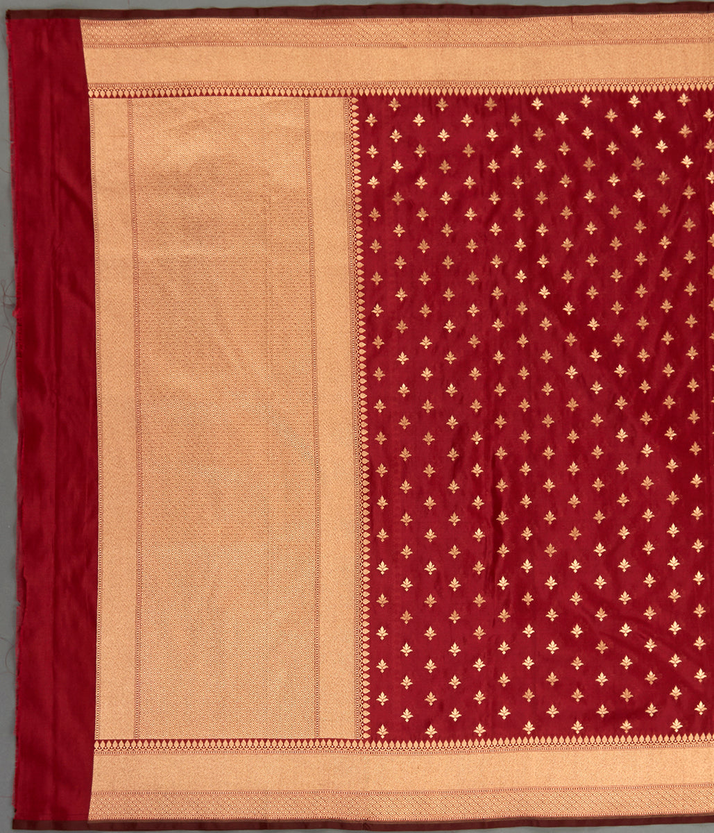 Banarasi_Suit_-_Handwoven_Mahroon_Banarasi_Tanchui_Kurta_with_Bootidar_Dupatta_WeaverStory_06