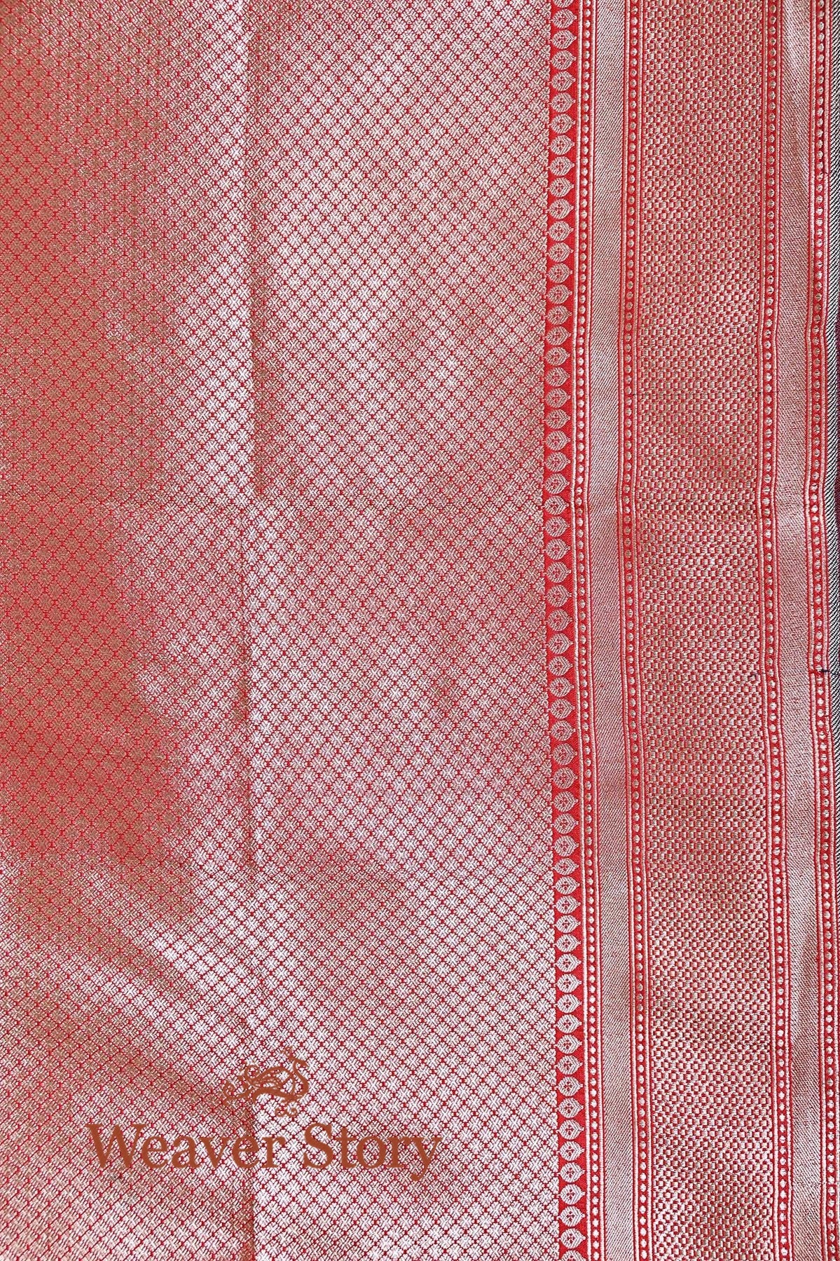 Red_Banarasi_Katan_Silk_Saree_with_Floral_Weave_and_Meenakari_WeaverStory_04