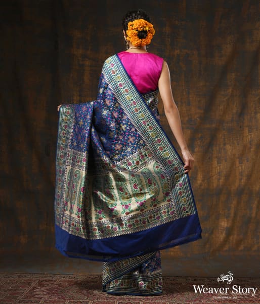 Handwoven_Blue_Meenakari_Banarasi_Patola_Saree_WeaverStory_04