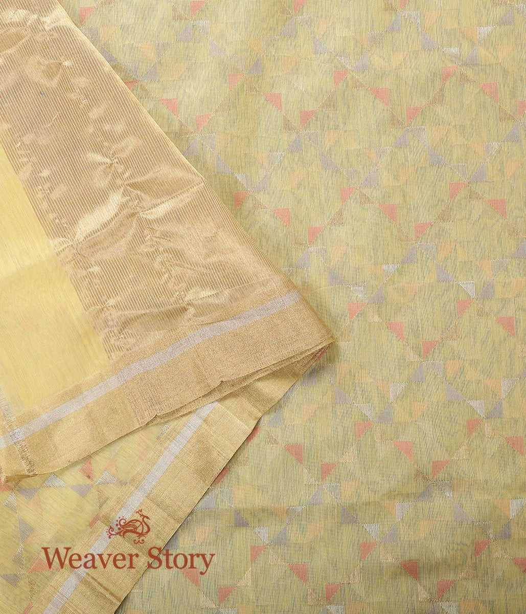 Handloom_Lemon_Yellow_Cotton_Silk_Chanderi_Dupatta_WeaverStory_04