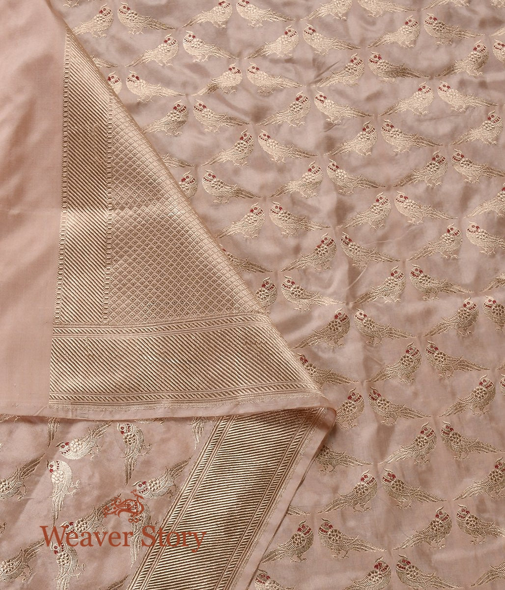 Handloom_Peach_Banarasi_Kadhwa_Dupatta_with_Bird_Motifs_WeaverStory_04